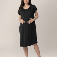 Kindred Bravely Universal Labor & Delivery Gown | Black