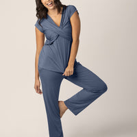 Kindred Bravely Davy Maternity & Nursing Pajama Set | Slate Blue