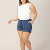 Kindred Bravely Bamboo Maternity & Postpartum Lounge Short | Slate Blue