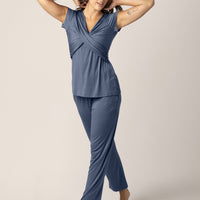 Kindred Bravely Davy Maternity & Nursing Pajama Set | Slate Blue