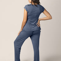 Kindred Bravely Davy Maternity & Nursing Pajama Set | Slate Blue