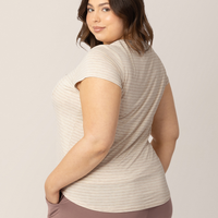 Kindred Bravely Everyday Maternity & Nursing T-shirt | Oatmeal Stripe