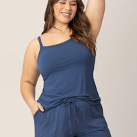 Kindred Bravely Bamboo Lounge Around Nursing Tank | Slate Blue