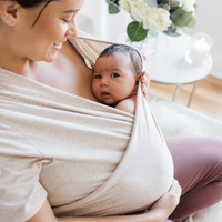 Kindred Bravely Organic Cotton Skin to Skin Short Sleeve Wrap Top | Oatmeal Heather