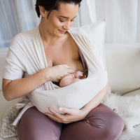 Kindred Bravely Organic Cotton Skin to Skin Short Sleeve Wrap Top | Oatmeal Heather