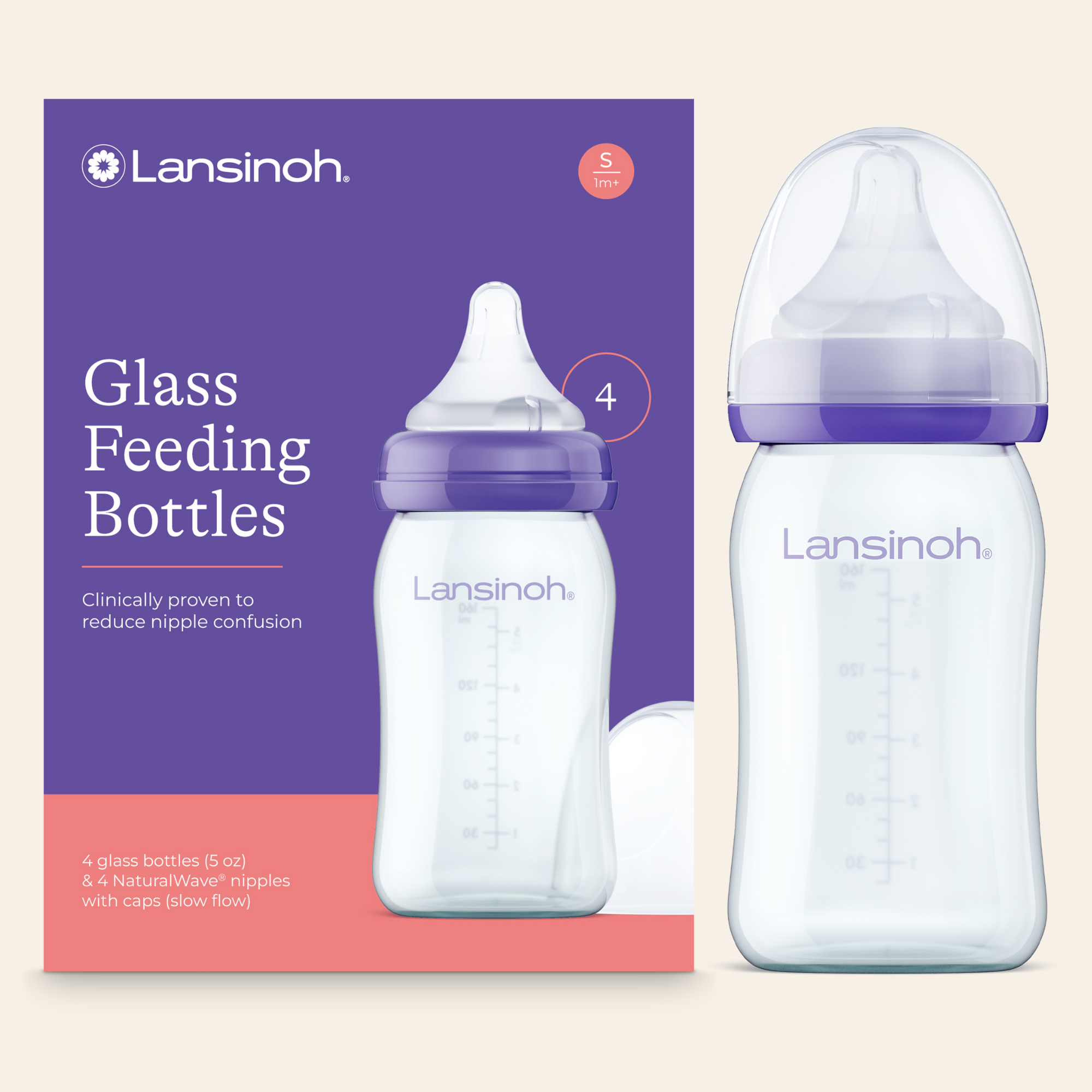 Glass Baby Bottles 5oz (4 pack)