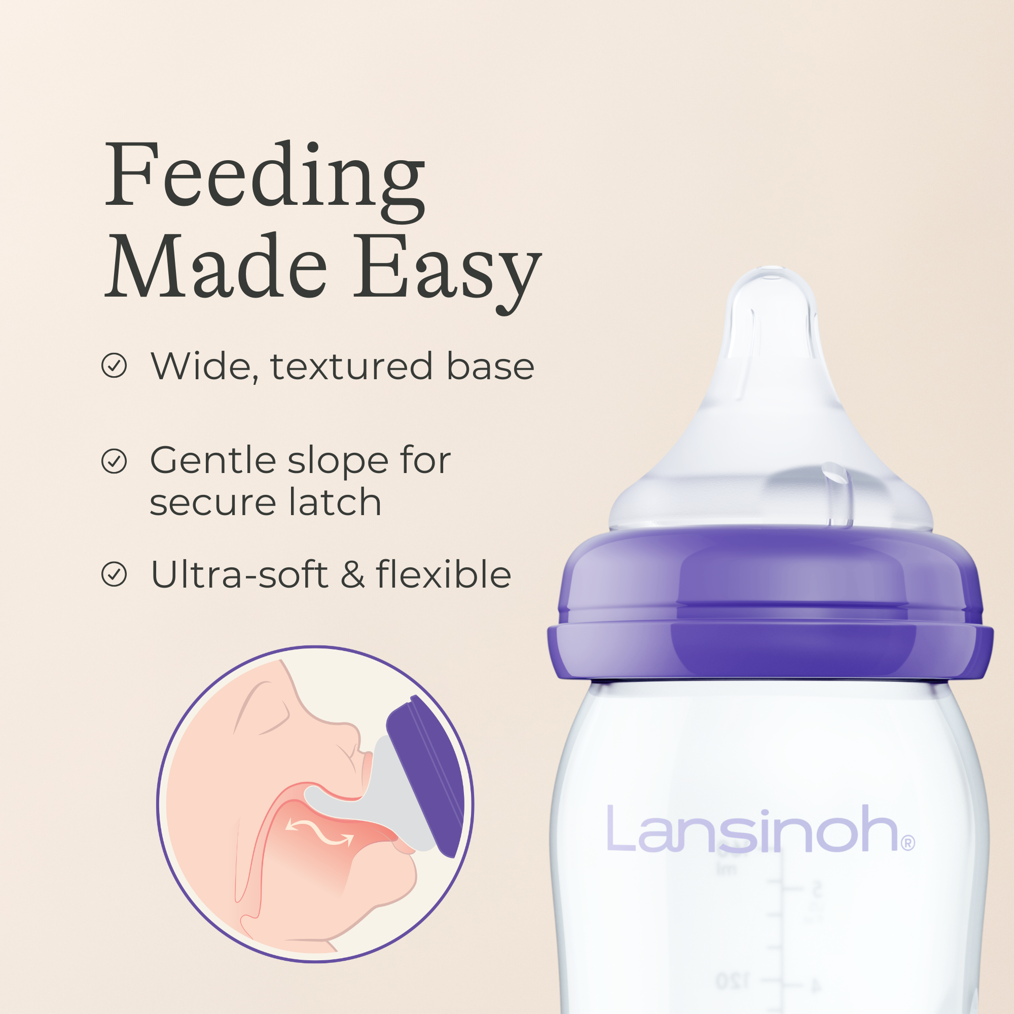 Lansinoh Baby Bottles with NaturalWave Nipple (5oz)
