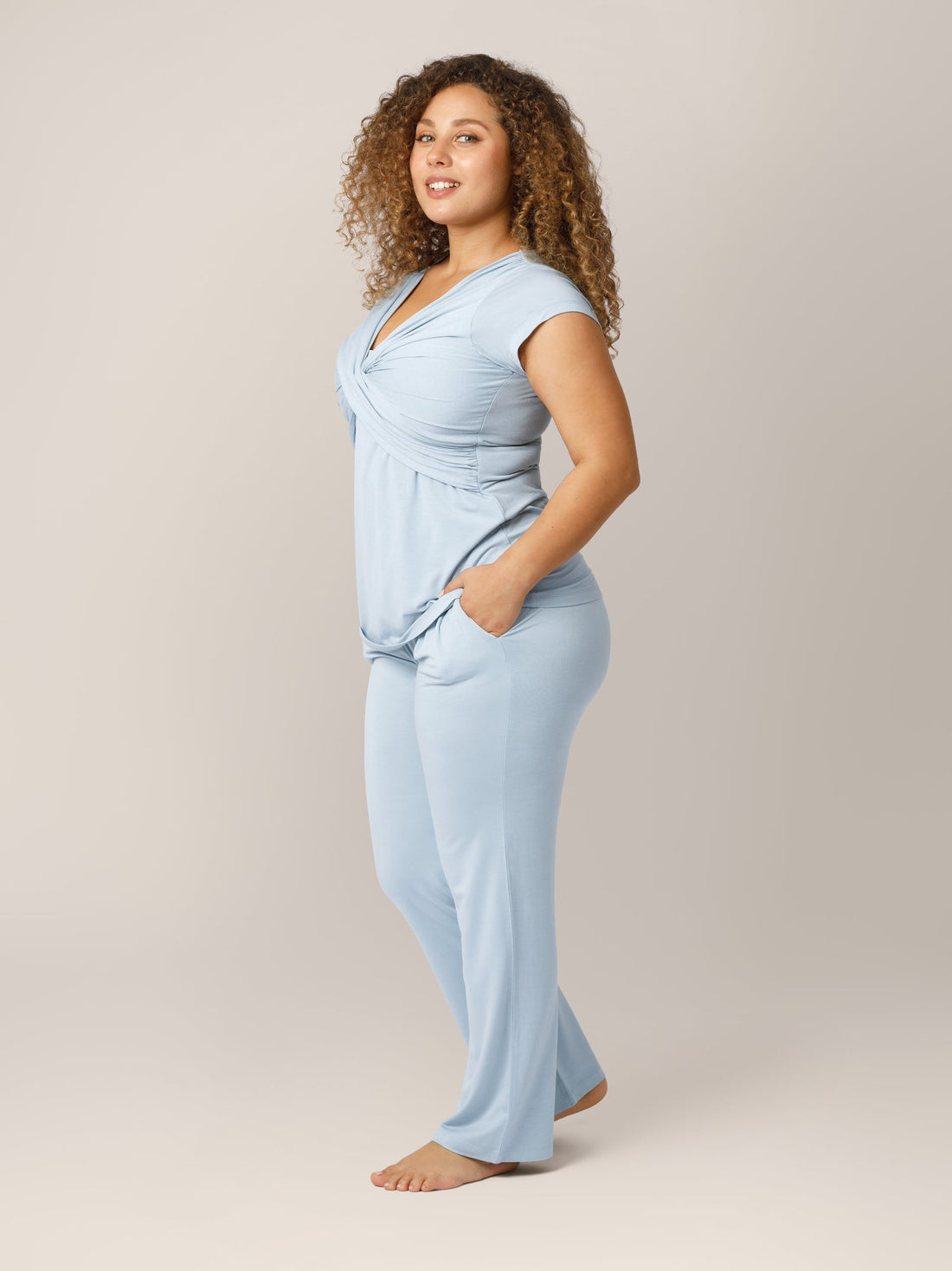 Kindred Bravely Davy Maternity & Nursing Pajama Set | Mist