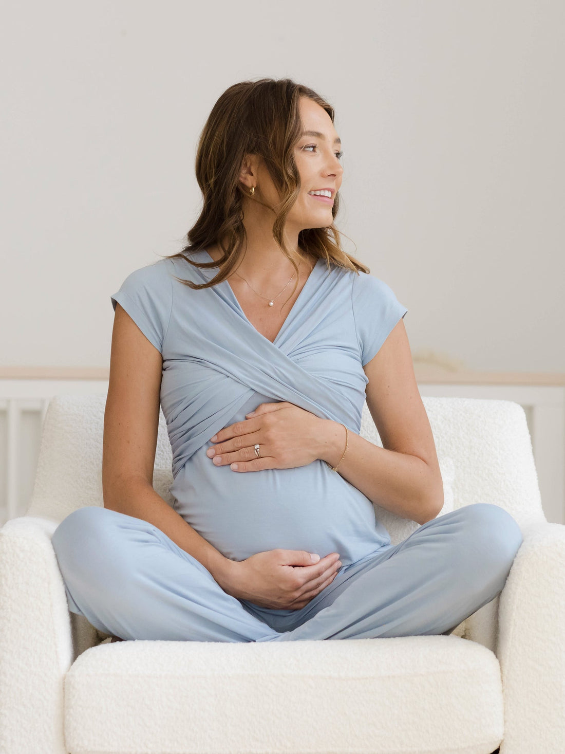 Kindred Bravely Davy Maternity & Nursing Pajama Set | Mist