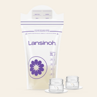 Breastmilk Storage Bags 6oz (50ct) with 2 Pump Adapters