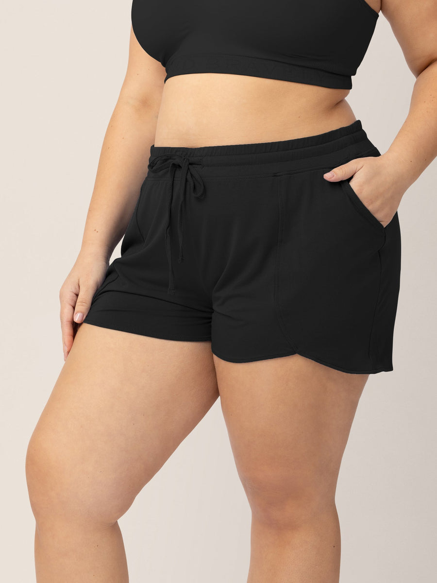 Bamboo Maternity & Postpartum Lounge Short | Black