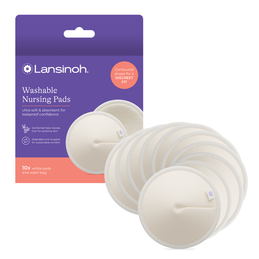 Washable Nursing Pads, 10 Count