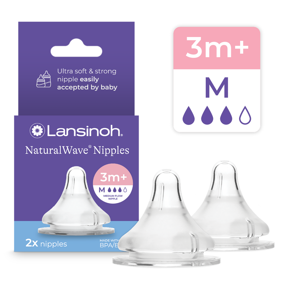 NaturalWave® Nipples - 2 count