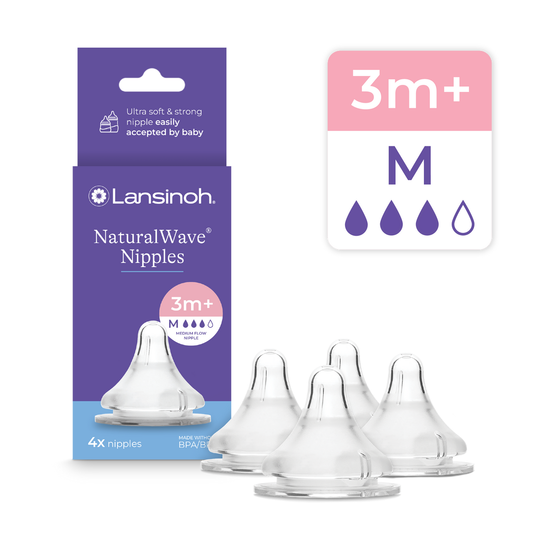 NaturalWave® Nipples - 4 count