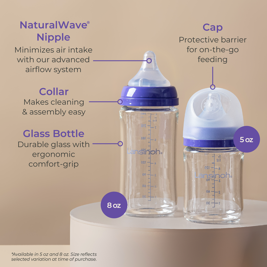 Glass Baby Bottles 8oz (4 pack)